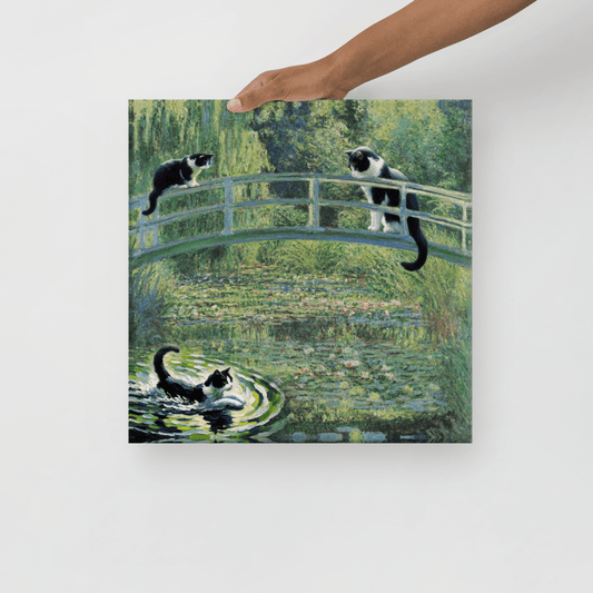 Cats by Monet's Bridge Canvas