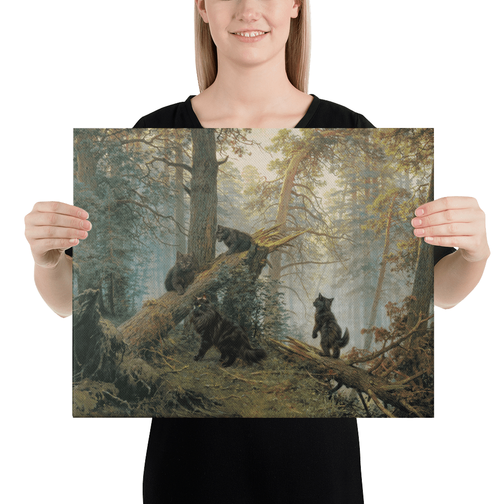 Cats in a Pine Forest Canvas