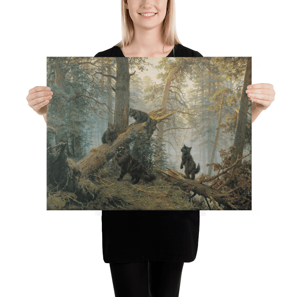 Cats in a Pine Forest Canvas